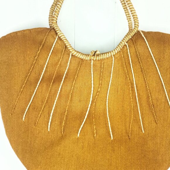Large Jute Tote Bag With Rope Handles & Wooden Bead Detail - Picture 5 of 9